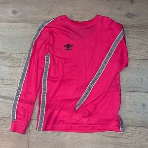 Mens M Umbro Long Sleeve Tee Shirt Pink